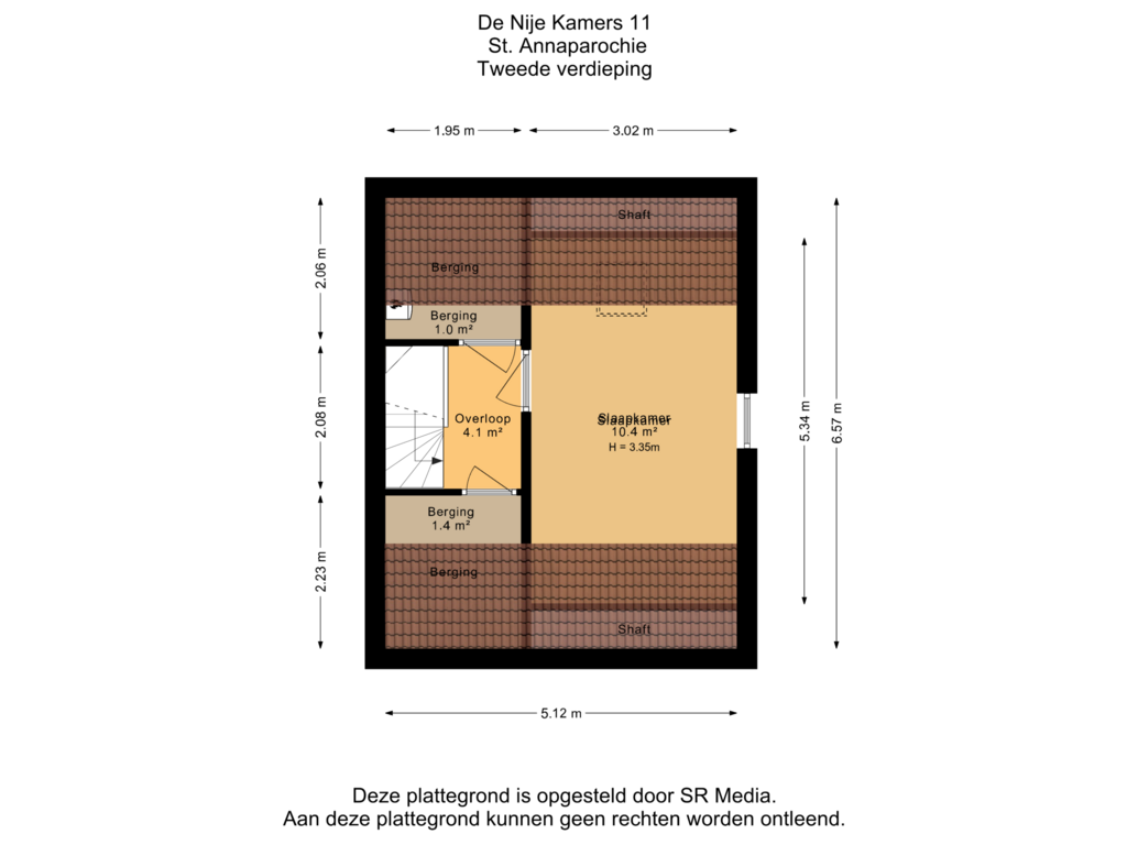 Bekijk plattegrond van Tweede verdieping van De Nije Kamers 11