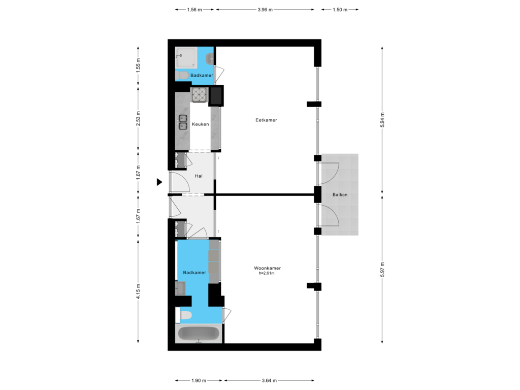 Bekijk plattegrond van Appartement van Van Nijenrodeweg 241