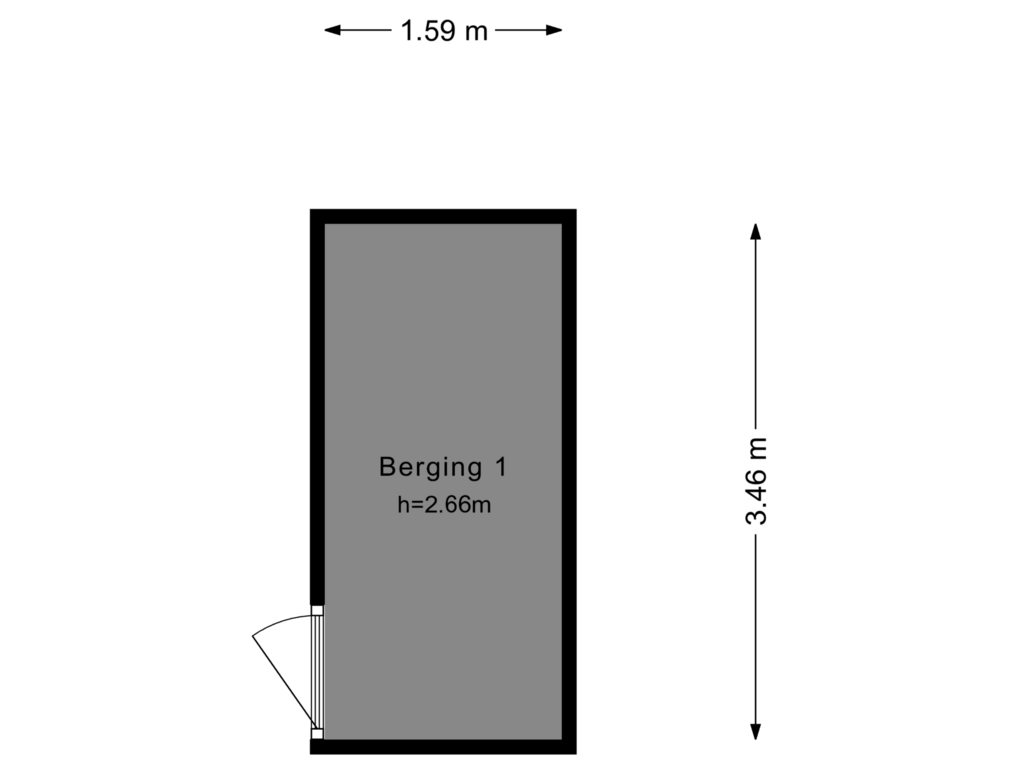 Bekijk plattegrond van Berging 1 van Van Nijenrodeweg 241