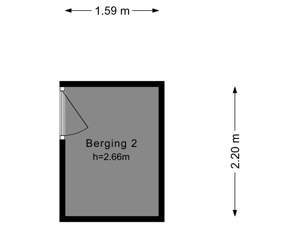 Bekijk plattegrond van Berging 2 van Van Nijenrodeweg 241