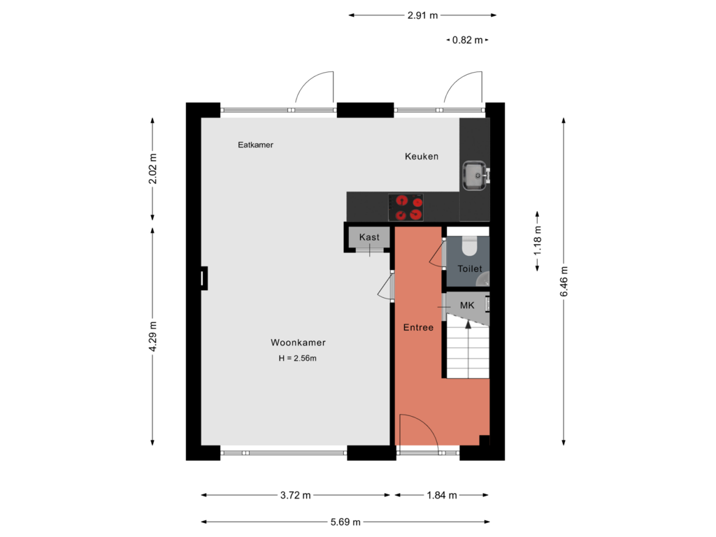 Bekijk plattegrond van Begane grond van Zuiderkruis 19