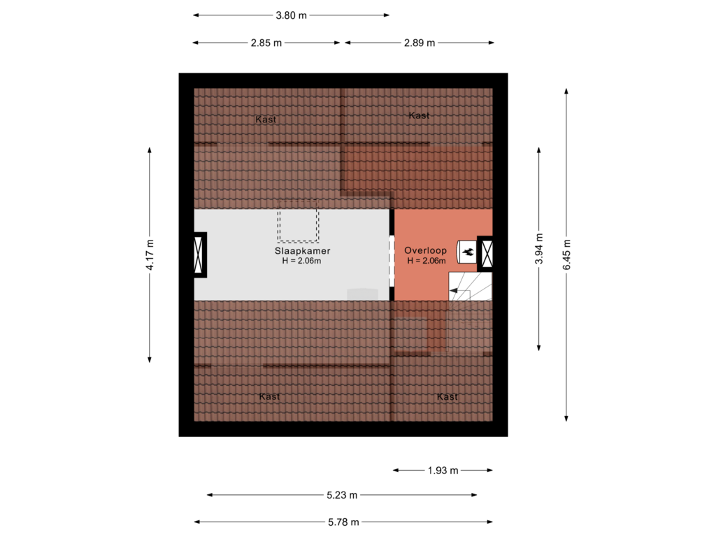 Bekijk plattegrond van Tweede verdieping van Zuiderkruis 19