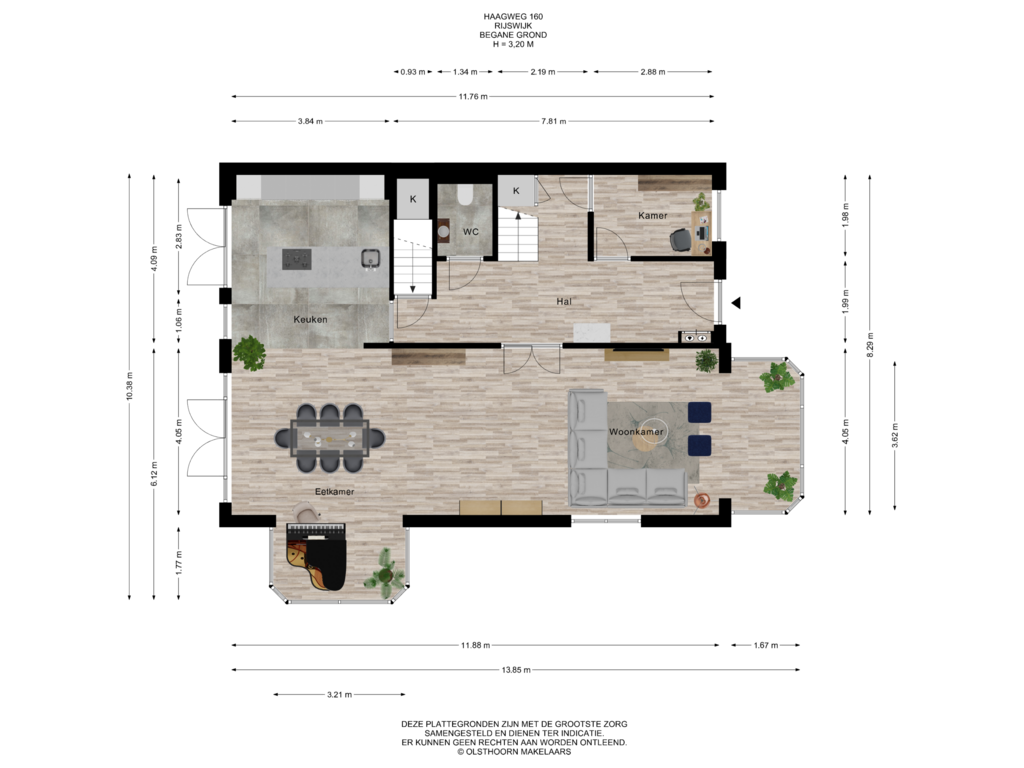 View floorplan of Begane grond of Haagweg 160