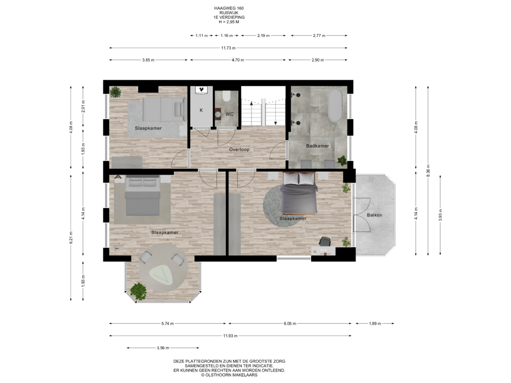 View floorplan of 1e Verdieping of Haagweg 160