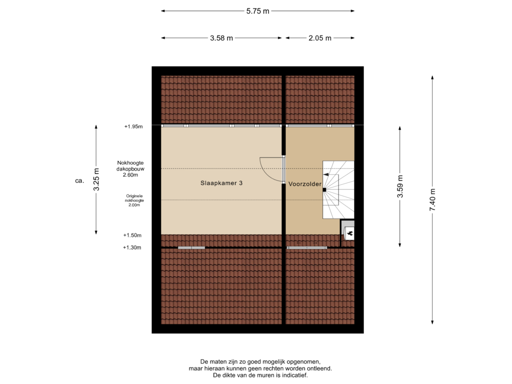 View floorplan of 2e Verdieping of Waterwegstraat 66