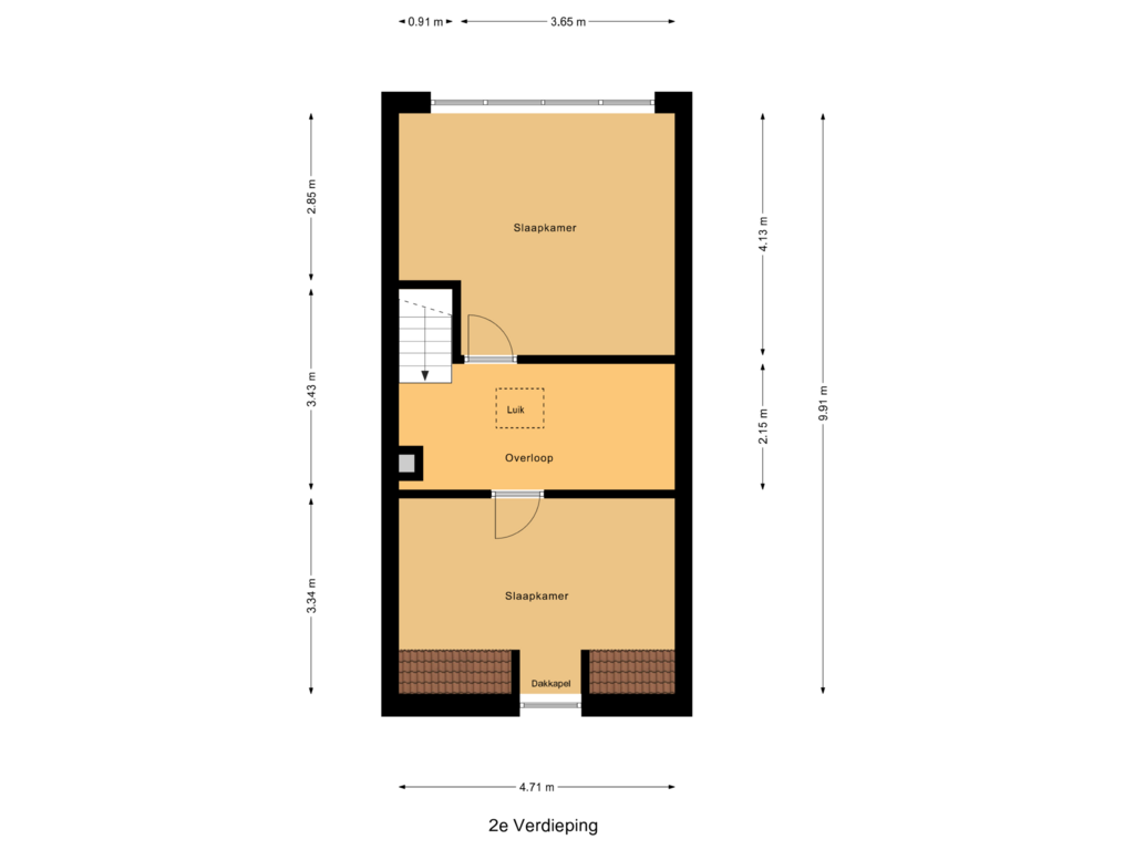 Bekijk plattegrond van 2e Verdieping van Nieuwe Maasstraat 26