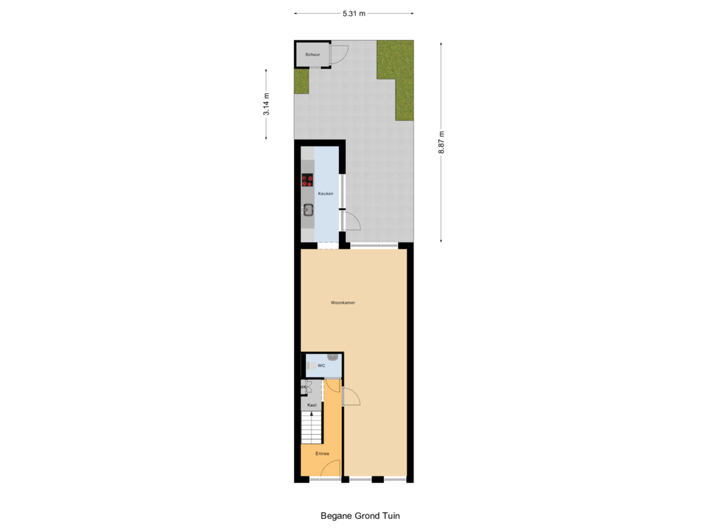 Bekijk plattegrond van Begane Grond Tuin van Nieuwe Maasstraat 26