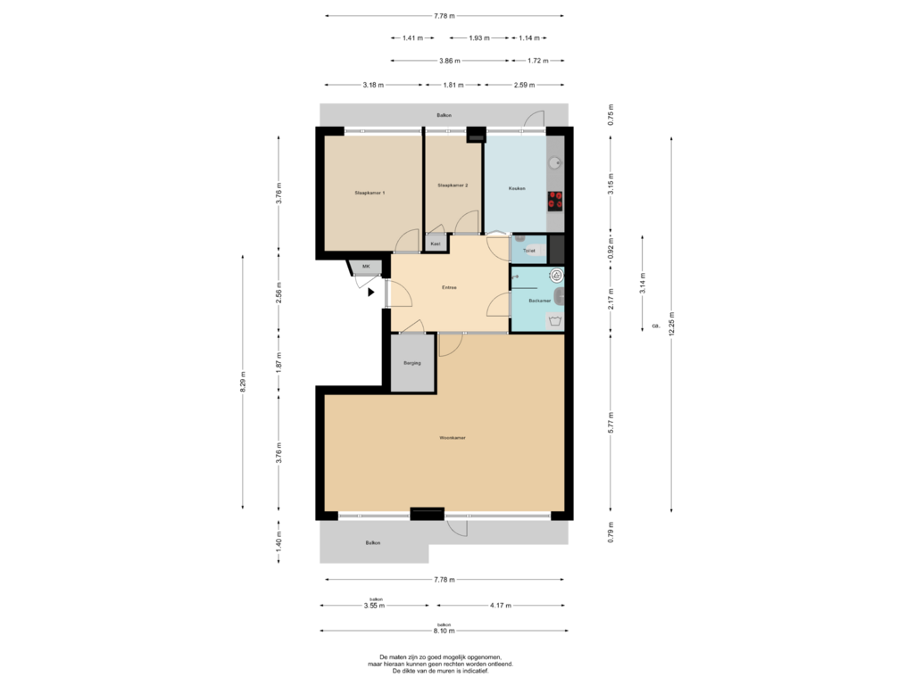 View floorplan of Appartement of Zernikelaan 714