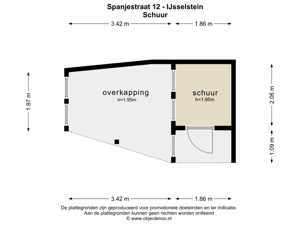 Bekijk plattegrond van SCHUUR van Spanjestraat 12