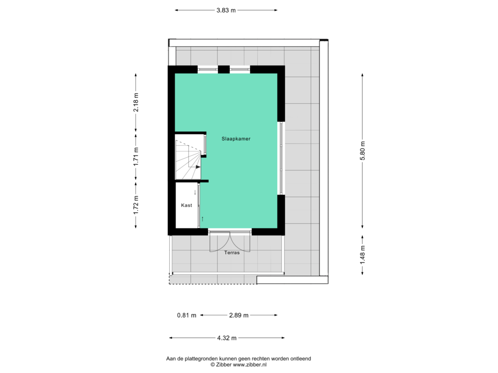 Bekijk plattegrond van Tweede Verdieping van De Edelenburg 52