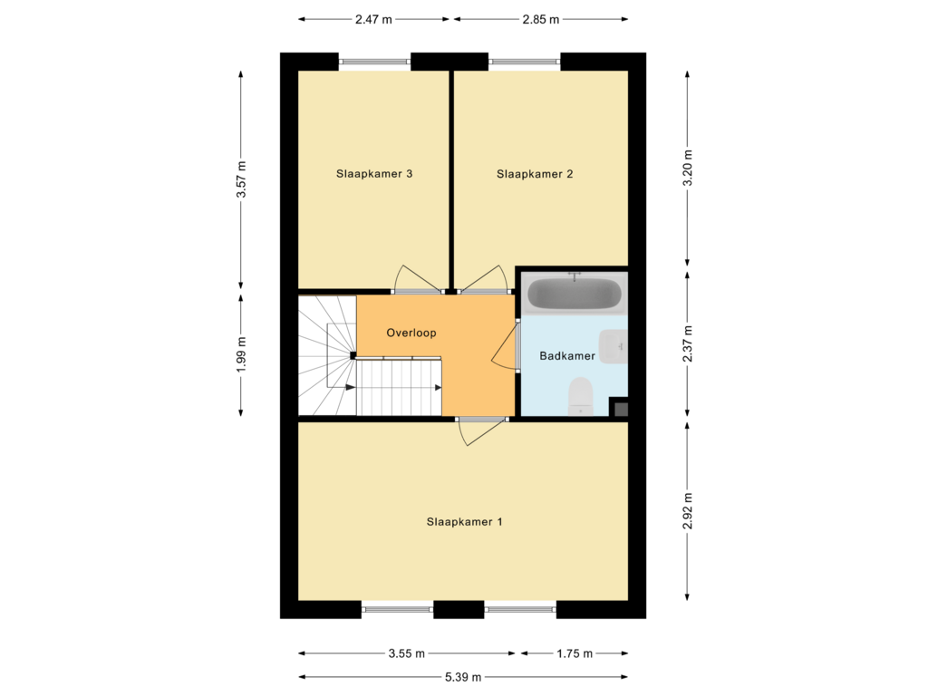 View floorplan of Eerste verdieping of Lauwers 19