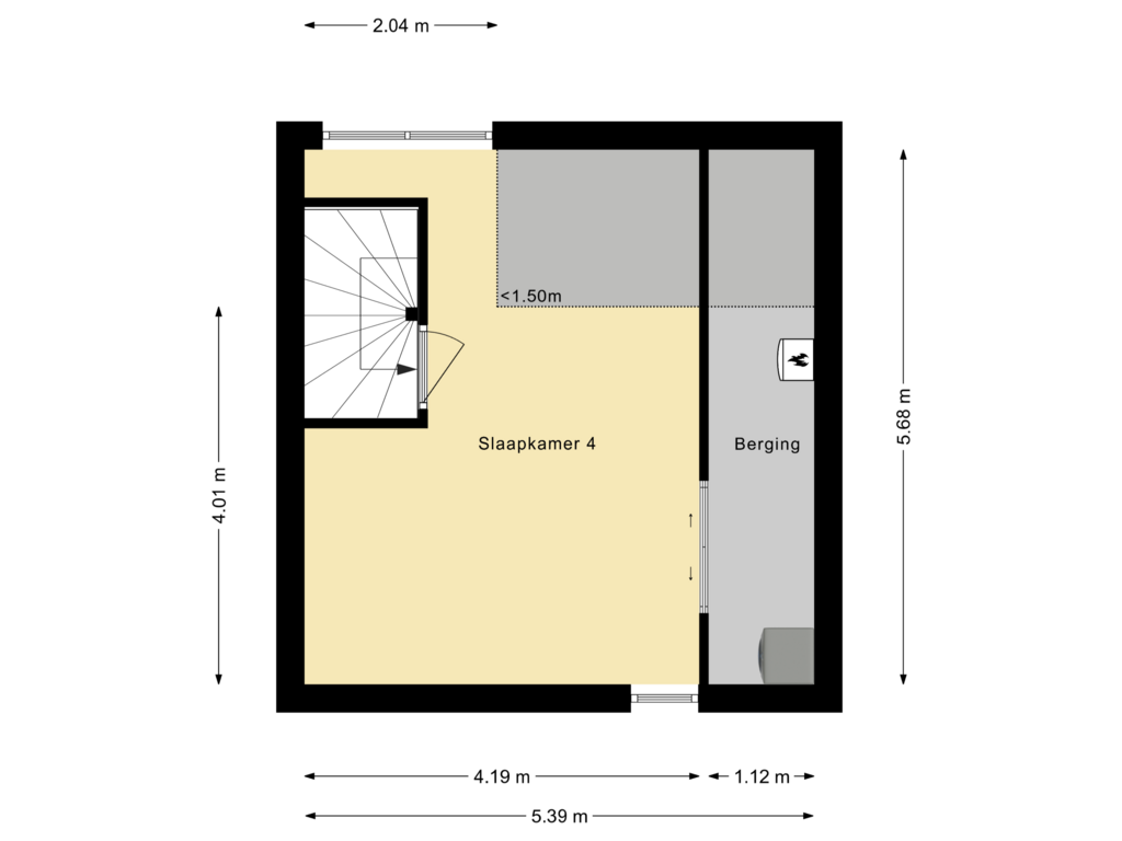 View floorplan of Tweede verdieping of Lauwers 19