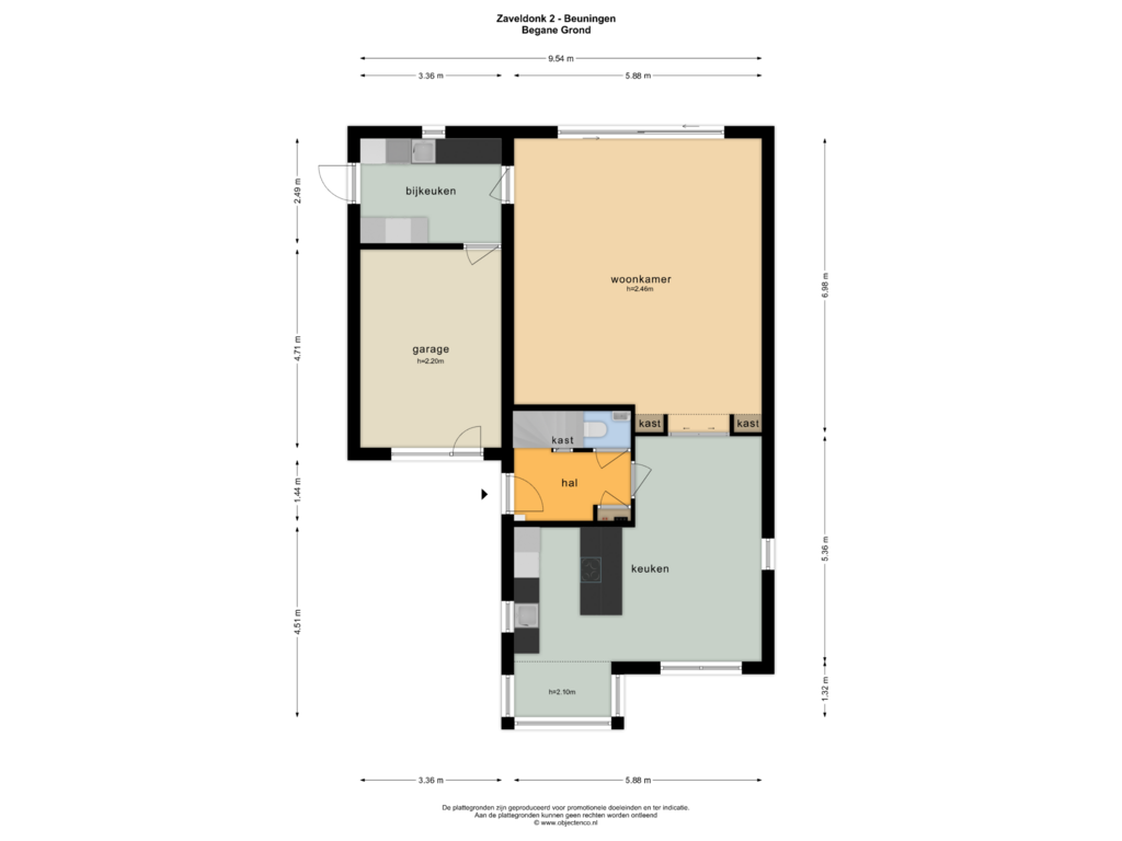 Bekijk plattegrond van BEGANE GROND van Zaveldonk 2