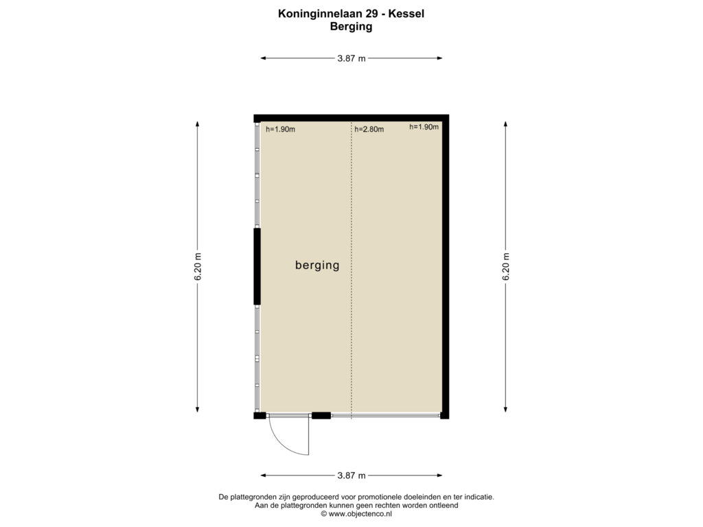 Bekijk plattegrond van BERGING van Koninginnelaan 29