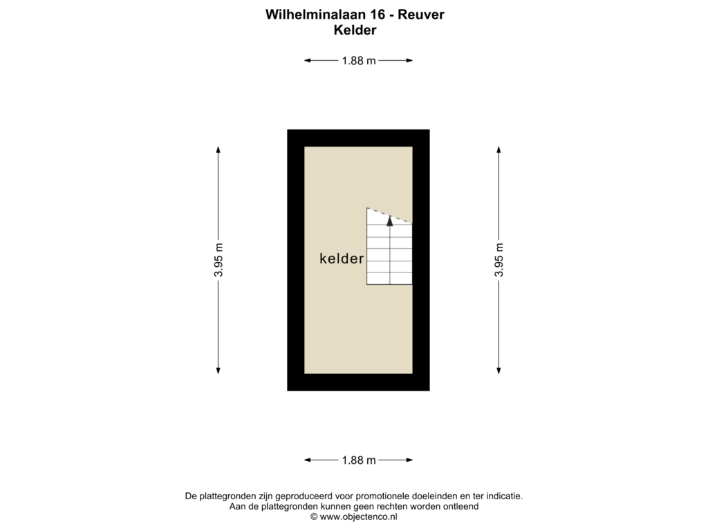 View floorplan of Kelder of Wilhelminalaan 16