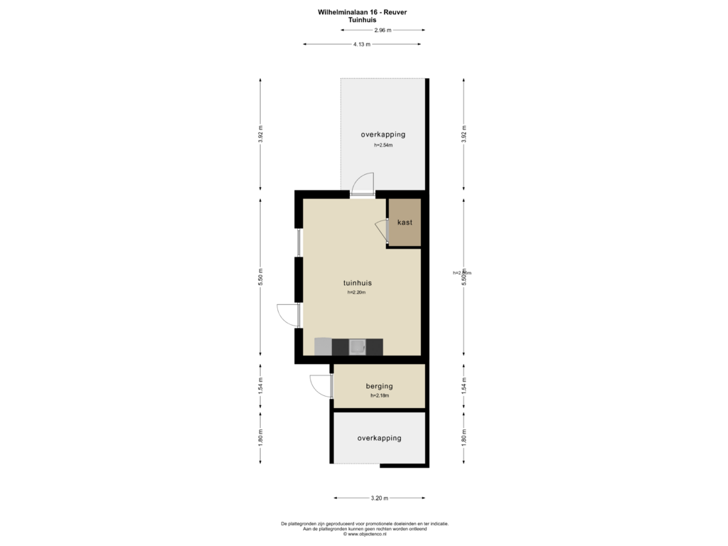 View floorplan of Tuinhuis of Wilhelminalaan 16