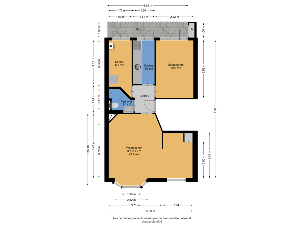 Bekijk plattegrond van Appartement van Katwijkstraat 4-1