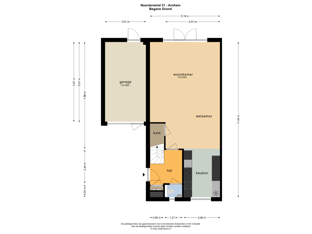 Bekijk plattegrond van BEGANE GROND van Noorderwind 31