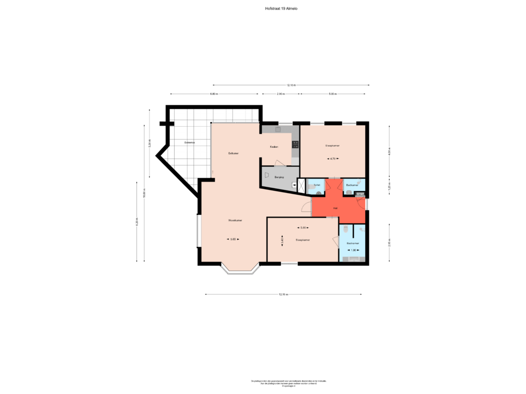 Bekijk plattegrond van Verdieping van Hofstraat 19