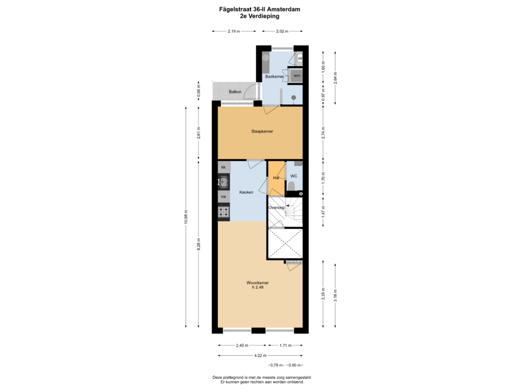 Bekijk plattegrond van 2e Verdieping van Fagelstraat 36-2