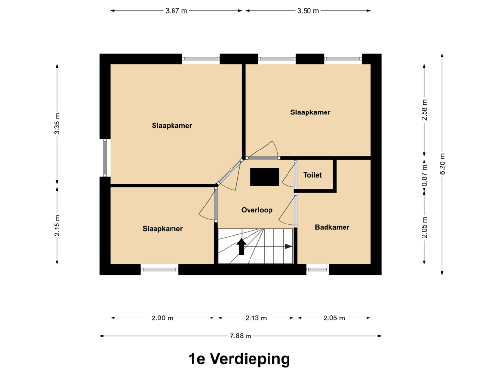 Bekijk plattegrond van 1e Verdieping van Horsterdijk 15