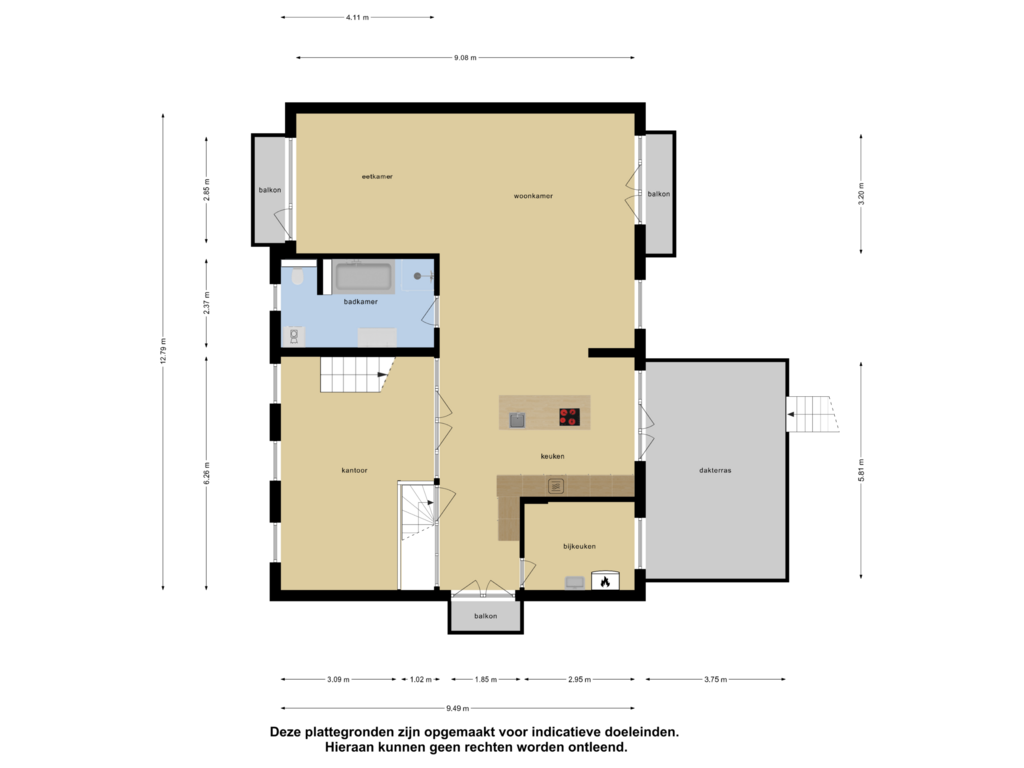 View floorplan of Eerste Verdieping of Loevestein 7-A