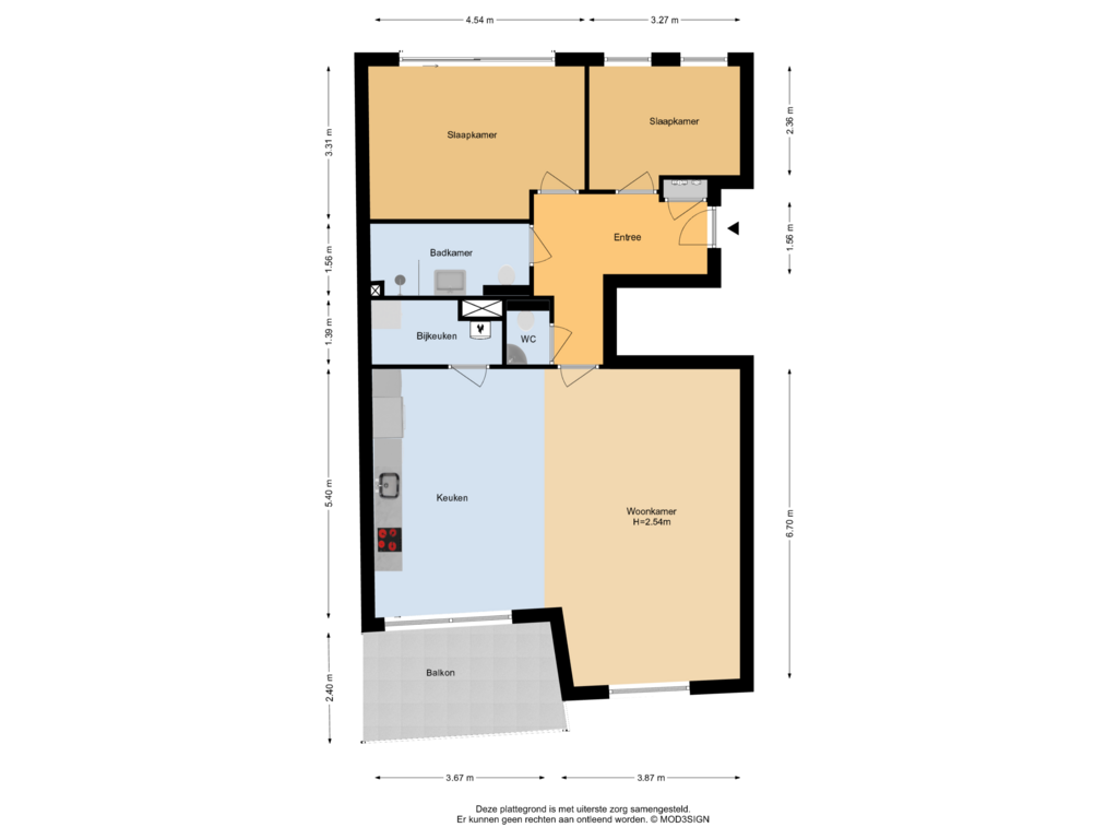 View floorplan of Appartement of Breestraat 116-C