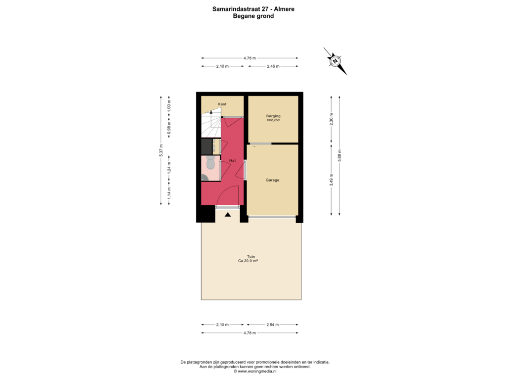 View floorplan of Begane grond of Samarindastraat 27