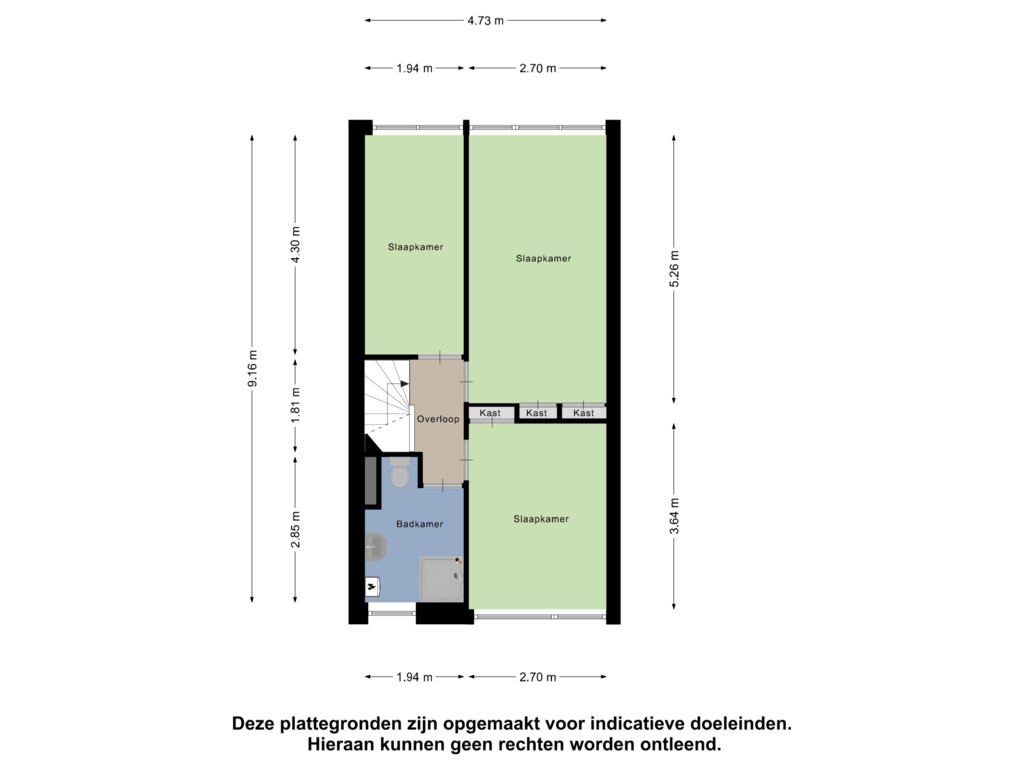 View floorplan of Tweede Verdieping of Leliestraat 48