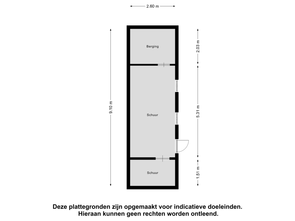 View floorplan of Schuur of Friesestraat 11