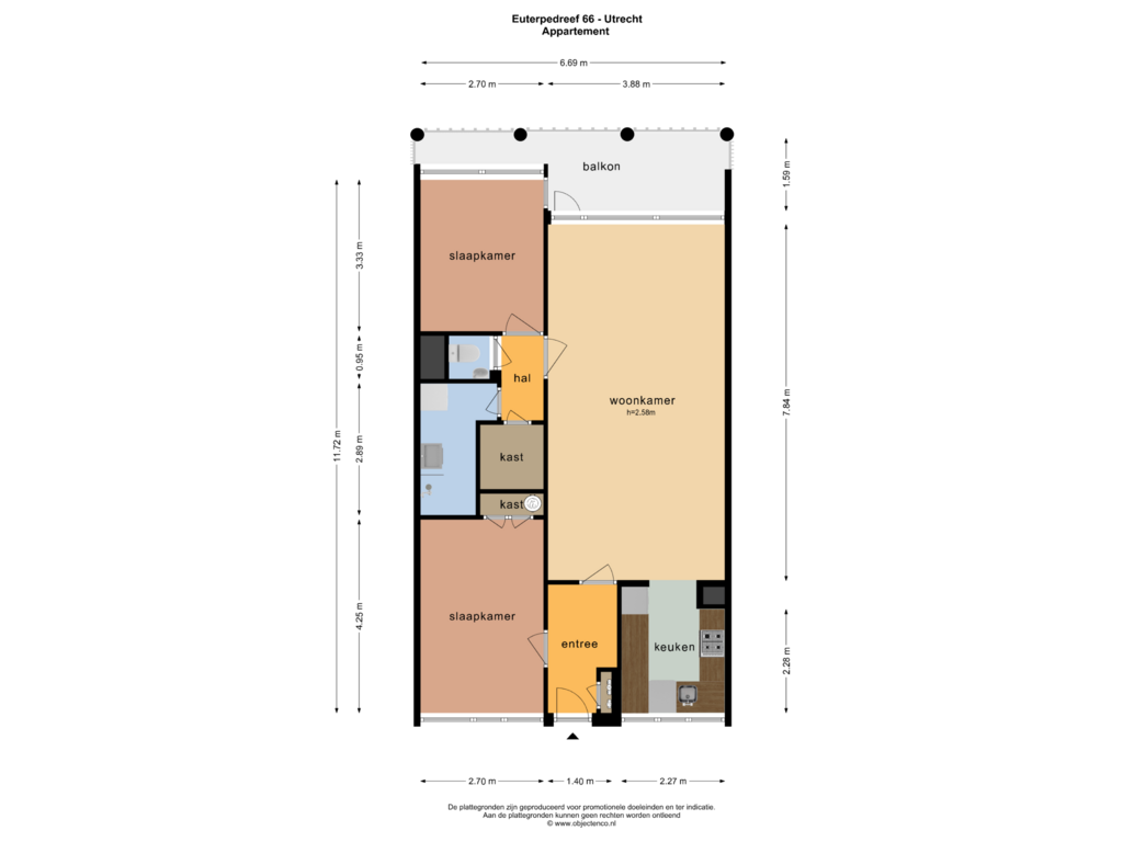 Bekijk plattegrond van APPARTEMENT van Euterpedreef 66