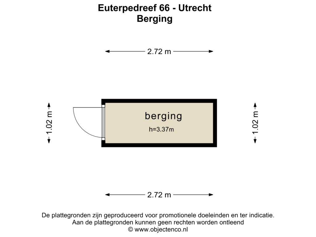 Bekijk plattegrond van BERGING van Euterpedreef 66