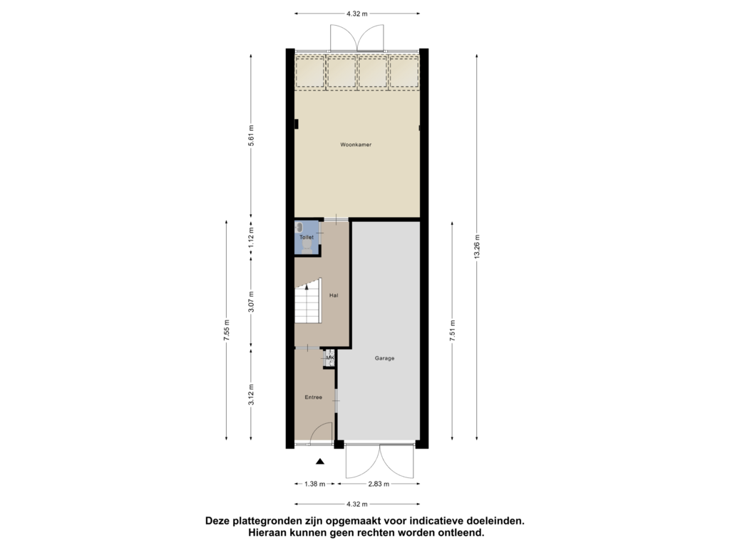 View floorplan of Begane Grond of Akkerdistel 9