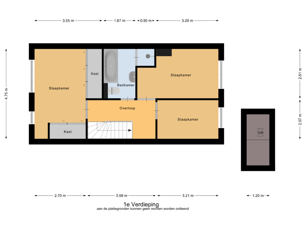 Bekijk plattegrond van 1e Verdieping van Elzenlaan 17