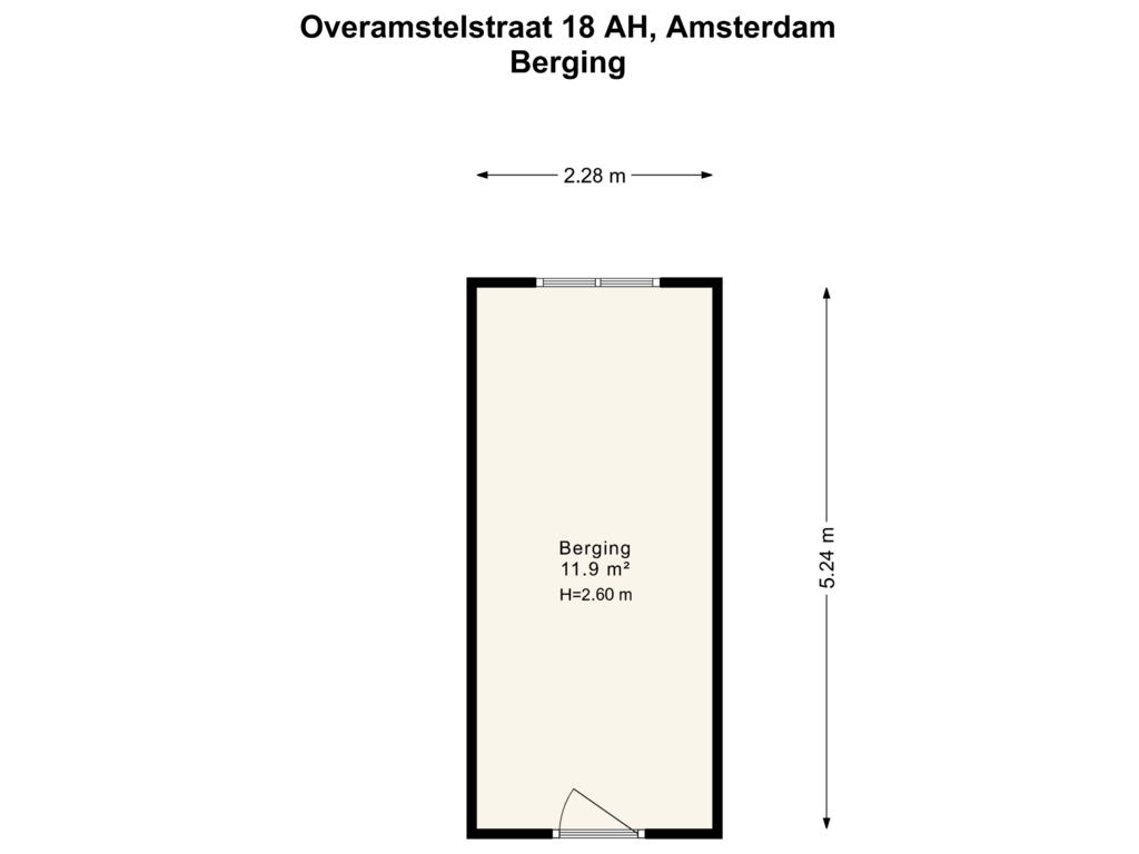 Bekijk plattegrond van Berging van Overamstelstraat 18-AH