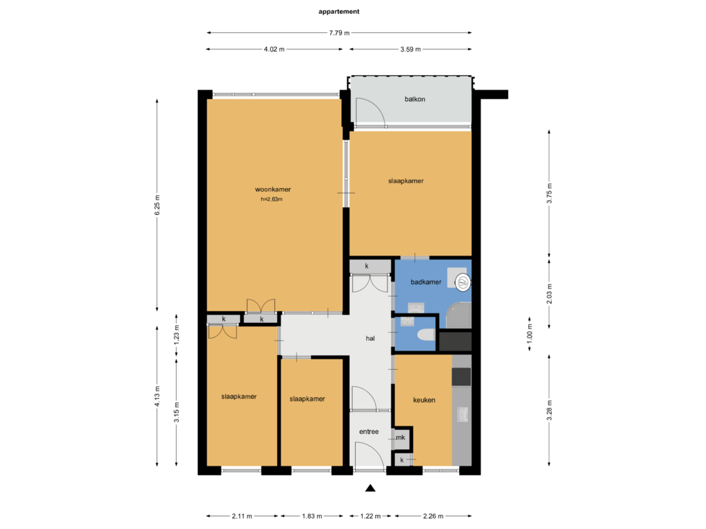 Bekijk plattegrond van app van Cornelia de Langelaan 74