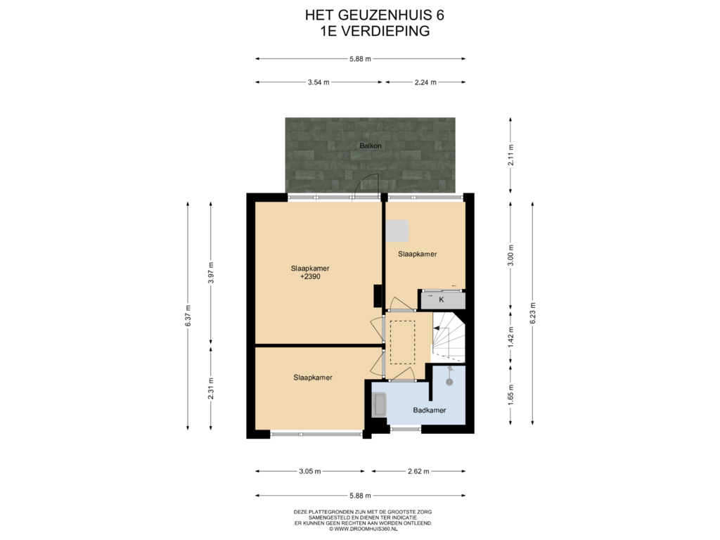 View floorplan of 1E Verdieping of Het Geuzenhuis 6