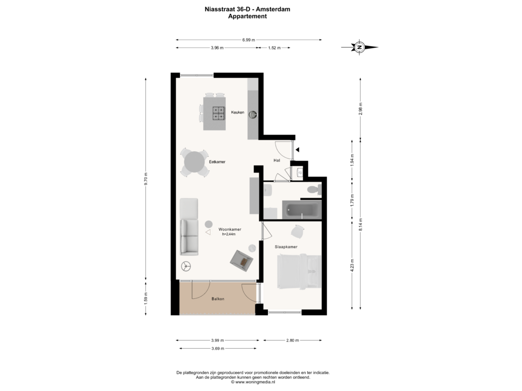 Bekijk plattegrond van Appartement van Niasstraat 36-D