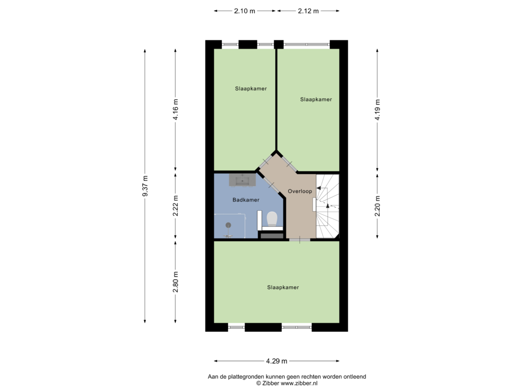 View floorplan of Eerste verdieping of Reigerskamp 72-A