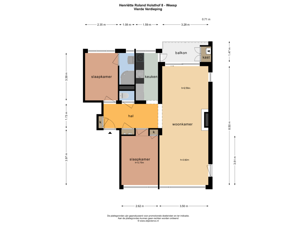 Bekijk plattegrond van VIERDE VERDIEPING van Henriëtte Roland Holsthof 8