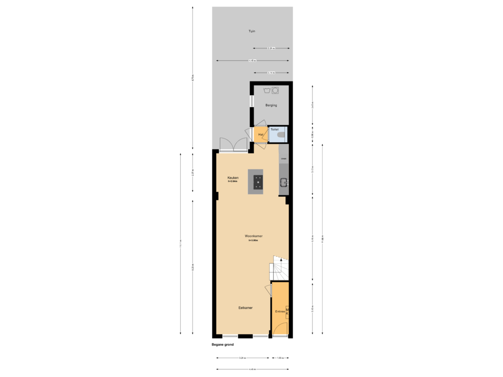 Bekijk plattegrond van Begane grond van Teylerplein 29