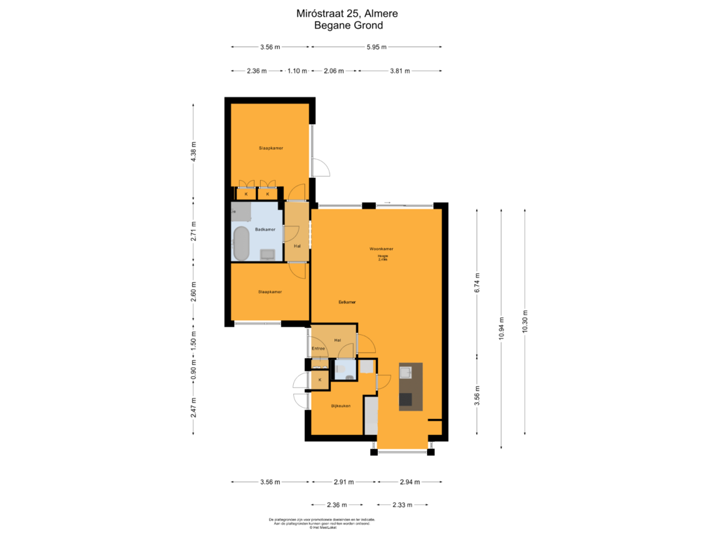 Bekijk plattegrond van Begane Grond van Miróstraat 25