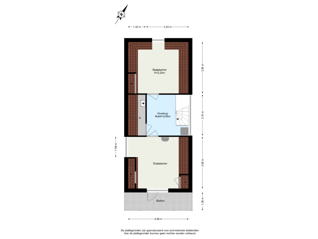 Bekijk plattegrond van 2de Verdieping van Schieveenstraat 44