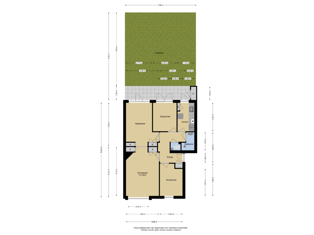 View floorplan of Begane grond + Tuin of Harmelenstraat 84