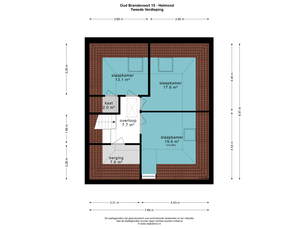 Bekijk plattegrond van TWEEDE VERDIEPING van Oud Brandevoort 15