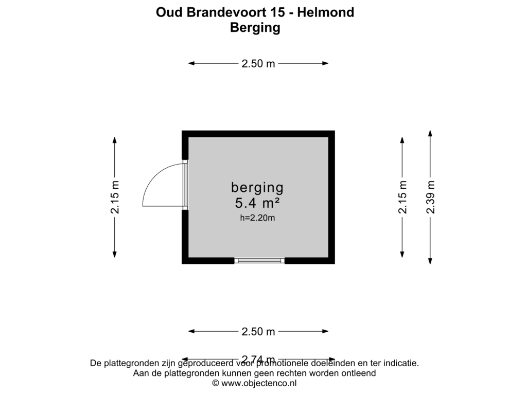 Bekijk plattegrond van BERGING van Oud Brandevoort 15