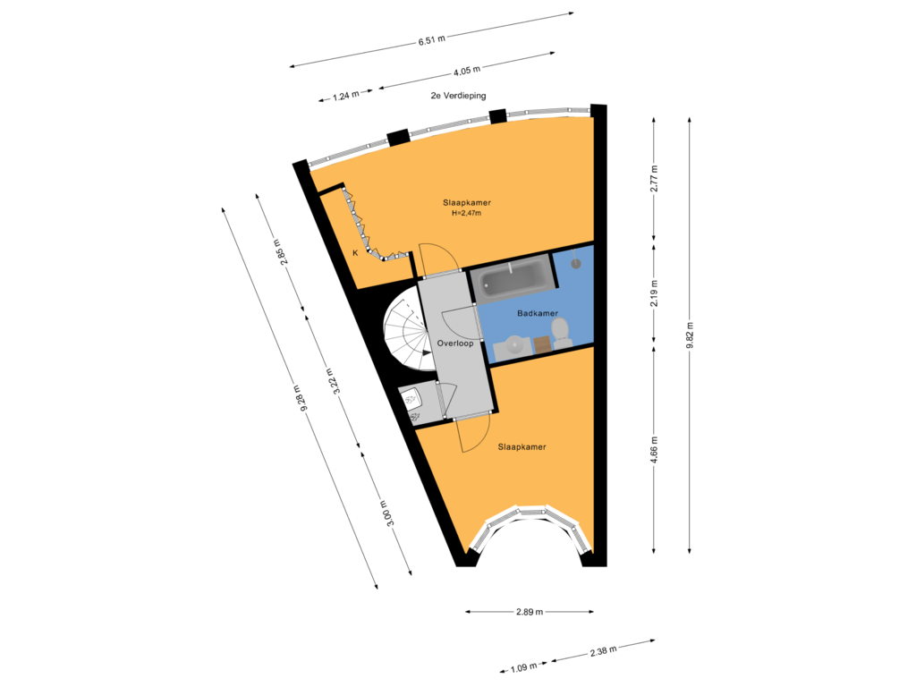 View floorplan of 2e Verdieping of Bocht van Guinea 11