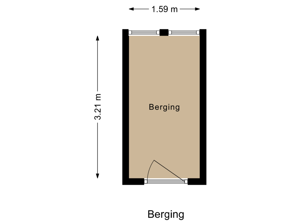 View floorplan of Berging of de Ruyterstraat 72