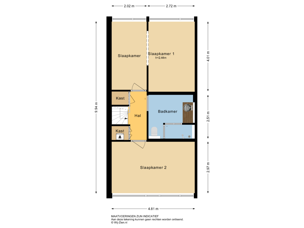 Bekijk plattegrond van TWEEDE VERDIEPING van Berliozplein 29