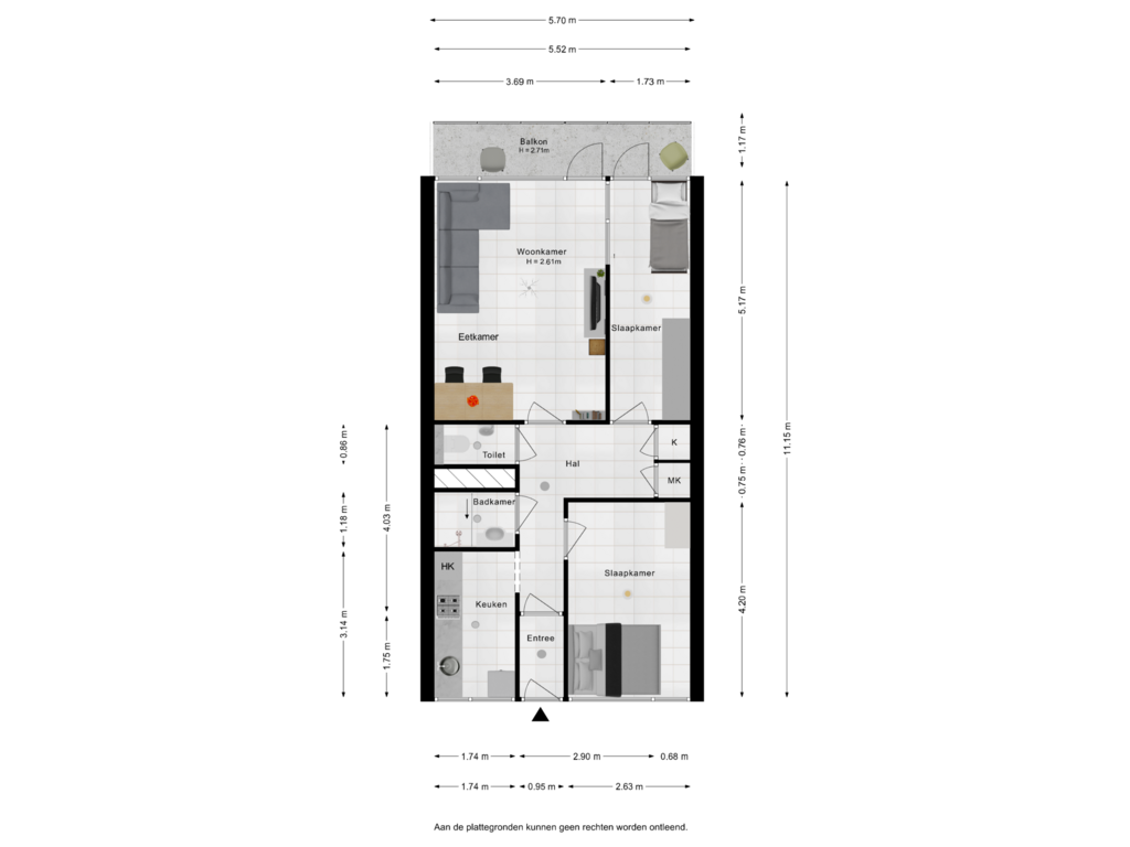 Bekijk plattegrond van Appartement furniture van Elviraland 16